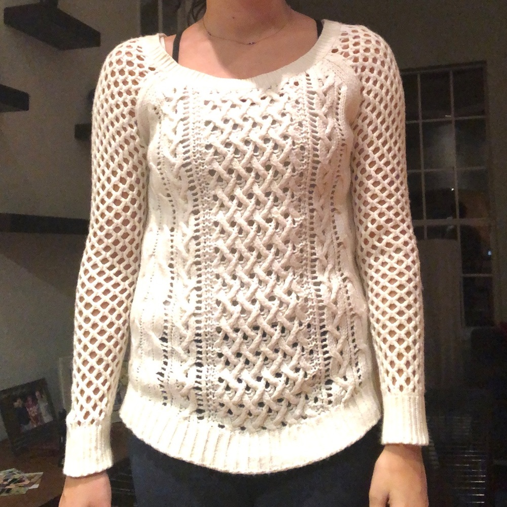 NWOT White Knit Sweater American Eagle Outfitters